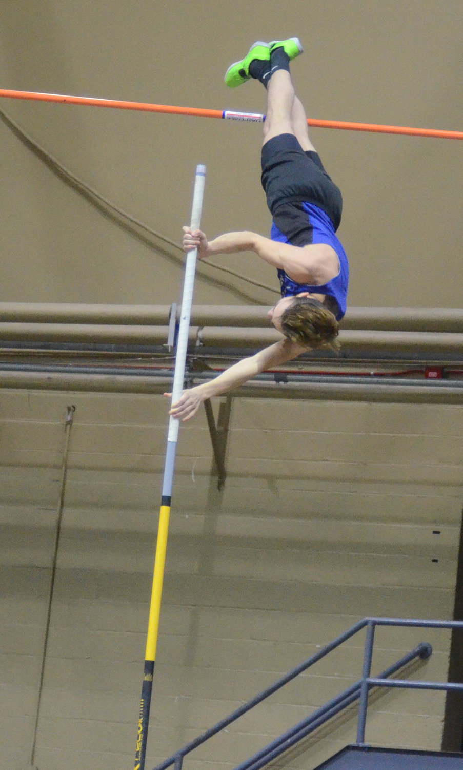Wallkill’s Louis Martinez competes in the pole vault at the NYS Qualifers on Feb. 28, 2020, at the Gillis Field House at the U.S. Military Academy at West Point.
